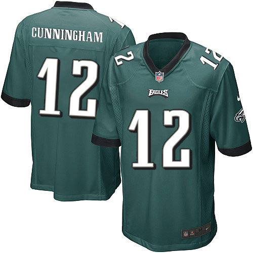 Men's Game Randall Cunningham Nike Jersey Midnight Green Home - #12 NFL Philadelphia Eagles